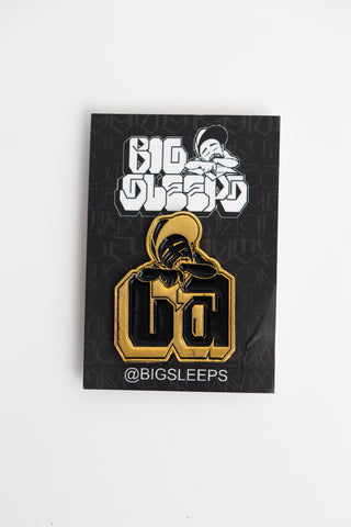 Sleeps Blk & Gold LA pin
